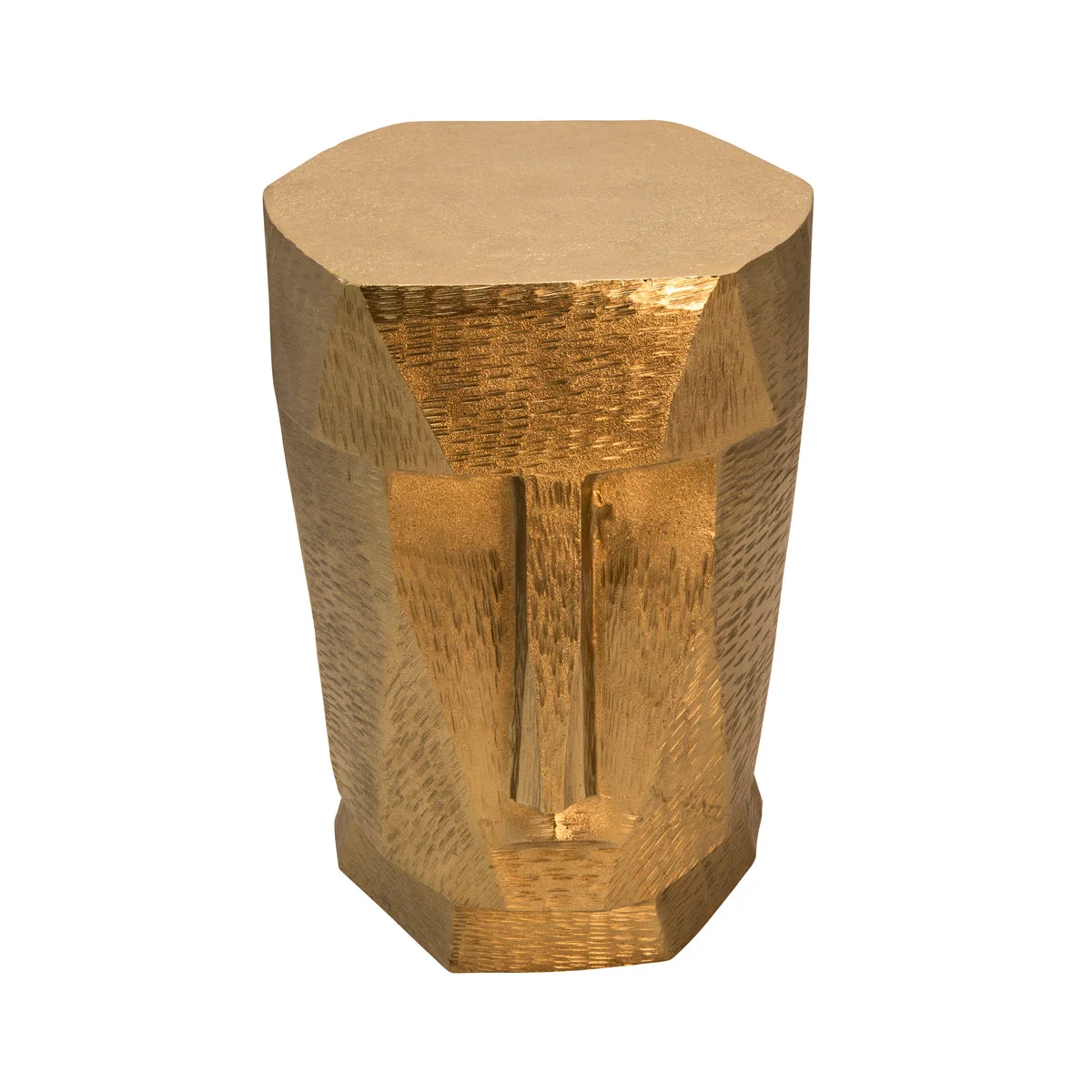 Sagebrook Home Metal Face Stool, Gold