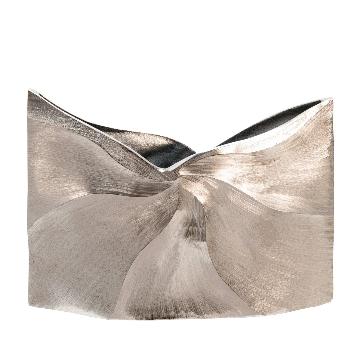 Sagebrook Home 12" Decorative Wave Vase, Silver