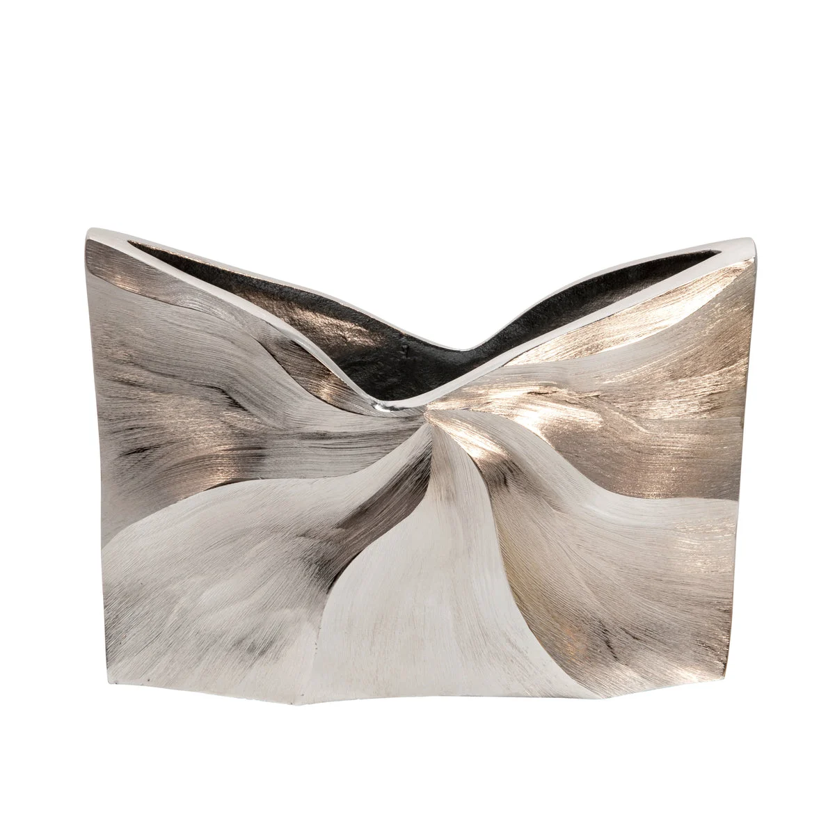 Sagebrook Home 9`` Decorative Wave Vase, Silver