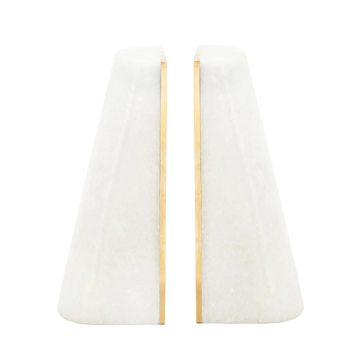 Sagebrook Home Set of 2 Marble 7``H Tapered Bookends, White