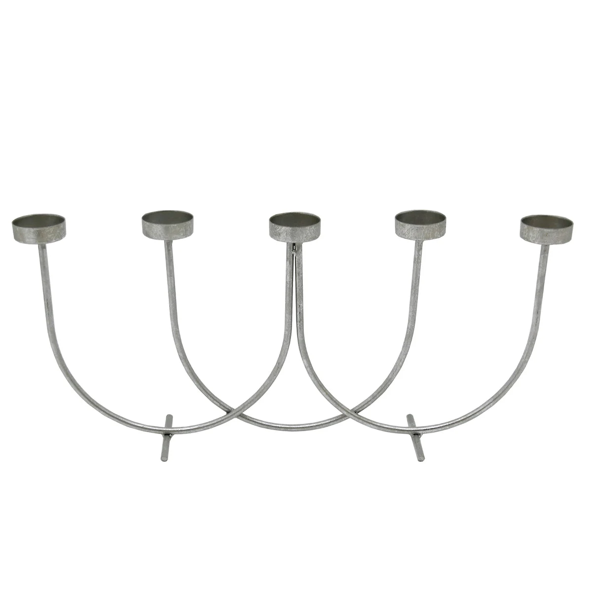 Sagebrook Home 16008-02 18" Metal 5-Votive Candle Holder, Silver Leaf