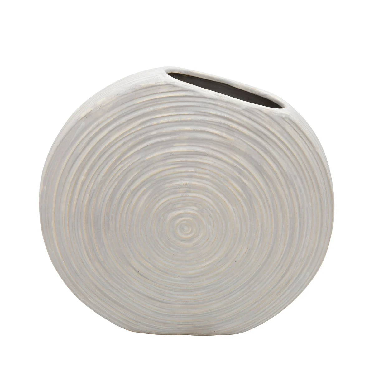 Sagebrook Home 11"H Oval Swirled Vase, White