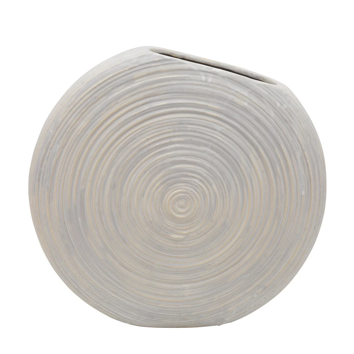 Sagebrook Home 14"H Oval Swirled Vase, White