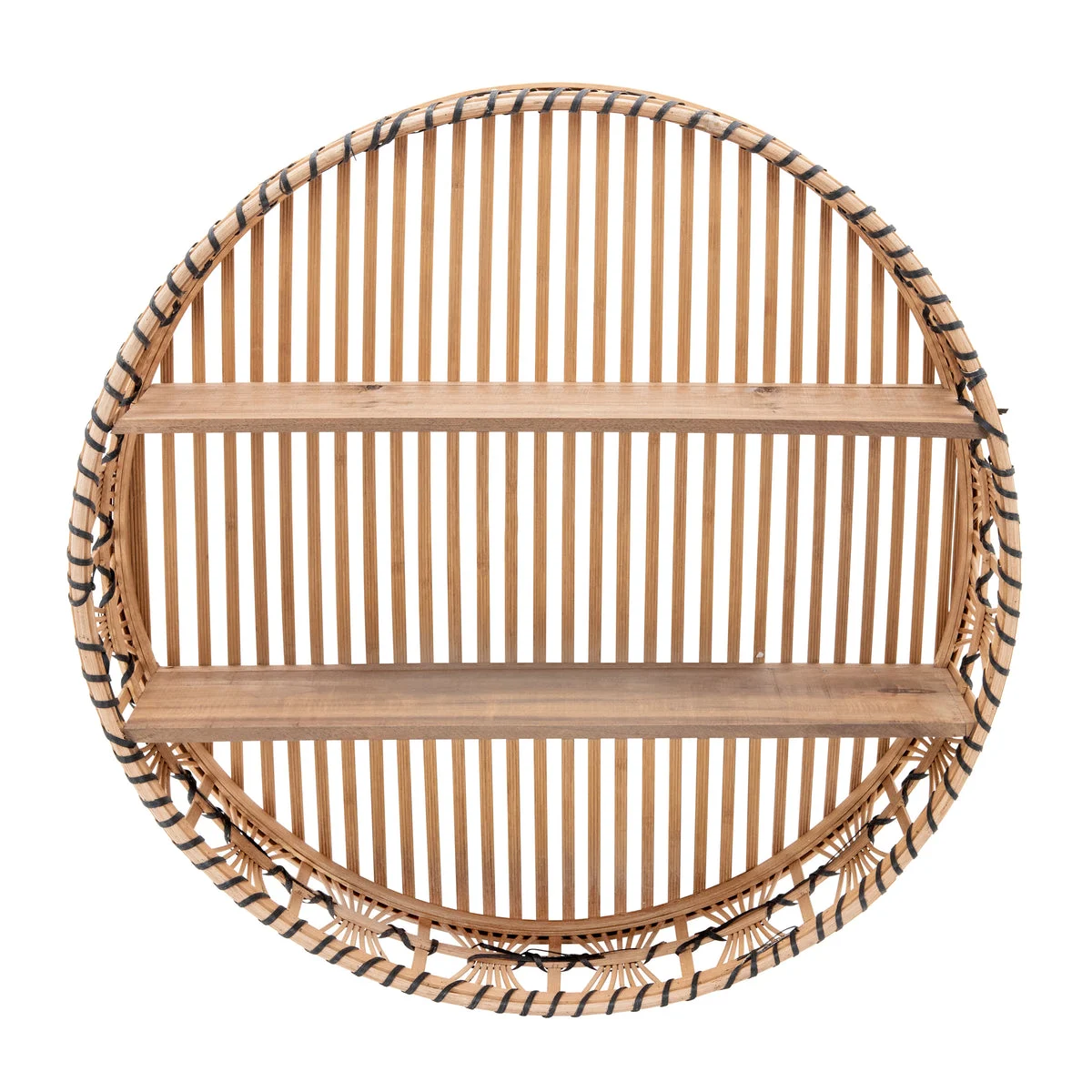 Sagebrook Home Wicker, 24`` 2-Layer Wall Shelf, Natural