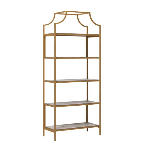 Sauder 428207 International Lux Bookcase – Deco Stone Finish