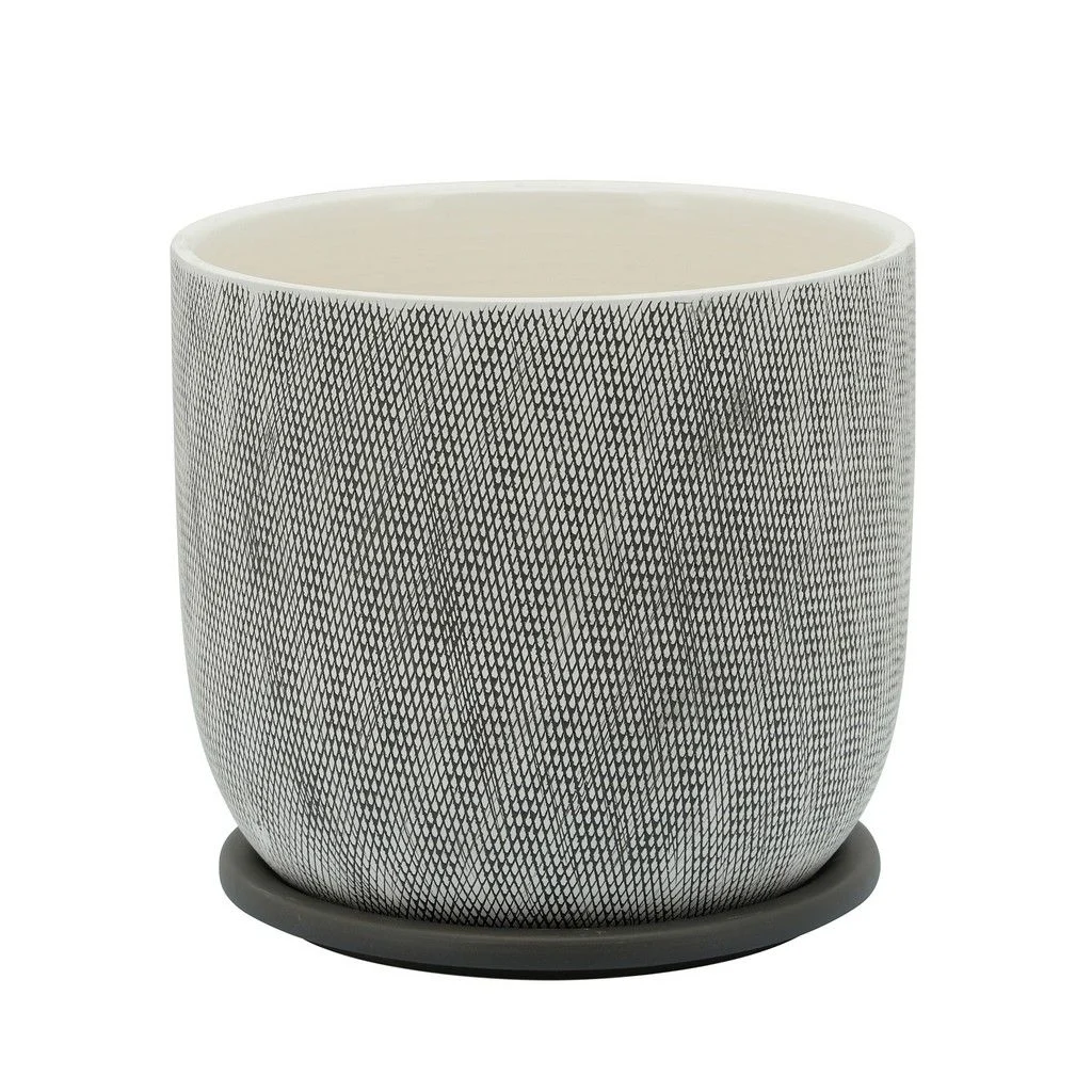 Sagebrook Home 16115-03 8" Mesh Planter with Saucer, Tan