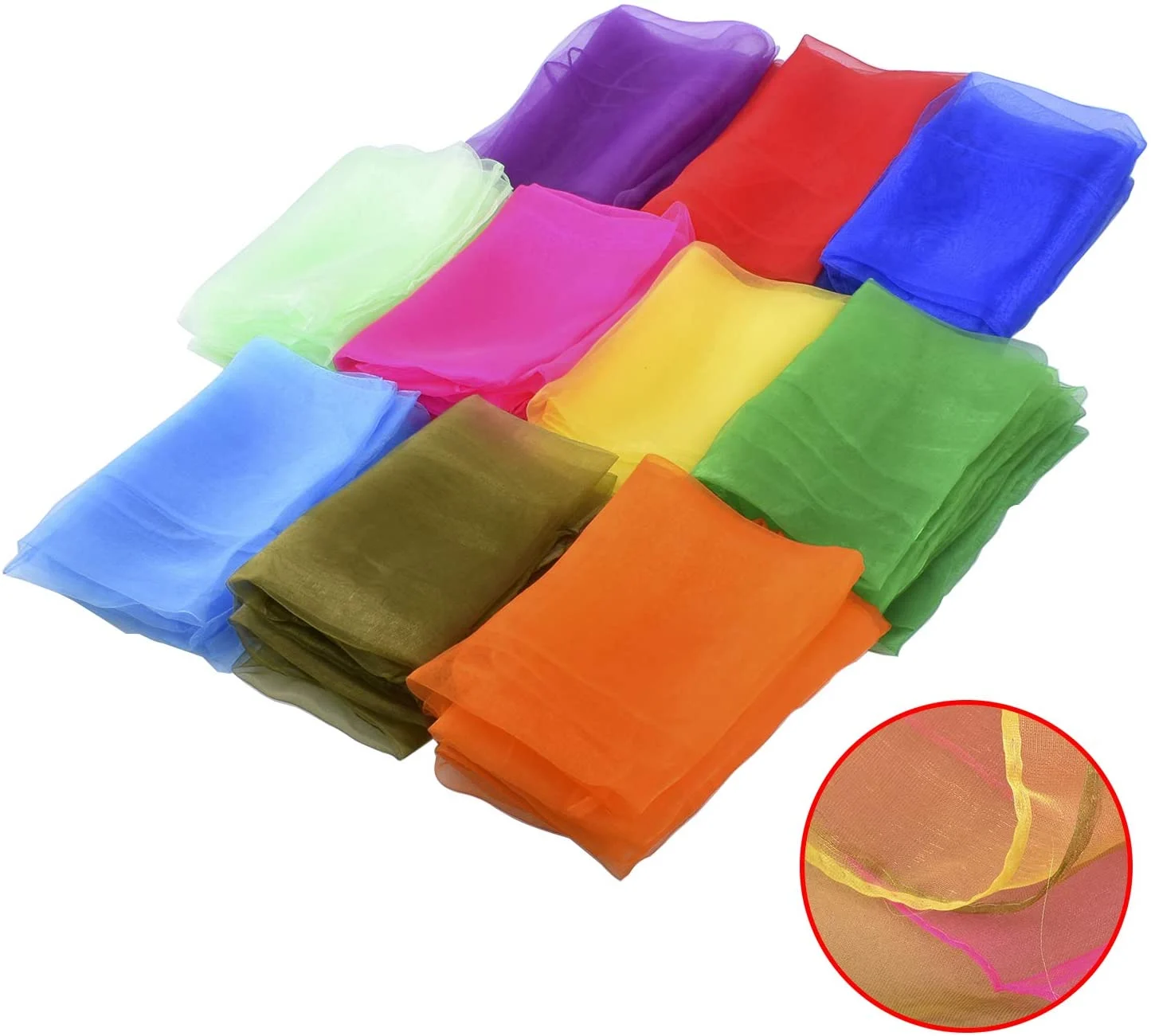 Blovec Juggling Scarves for Kids, 30 pcs Square Dance Scarf Magic