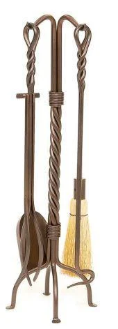 32" Twisted Rope 5-Piece Bronzed Iron Tool Set