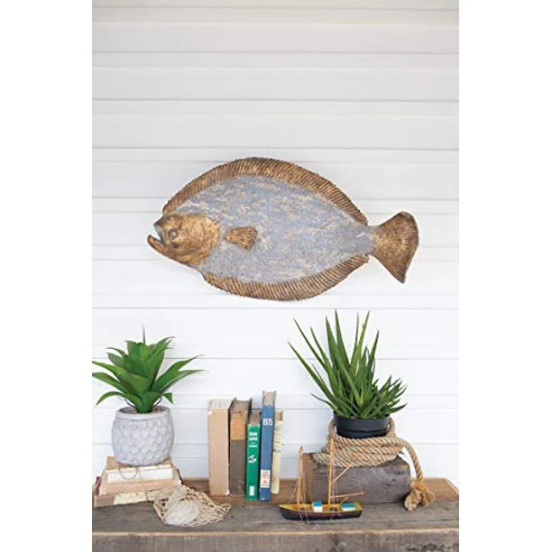 Kalalou CCG1607 Painted Resin Wall Fish