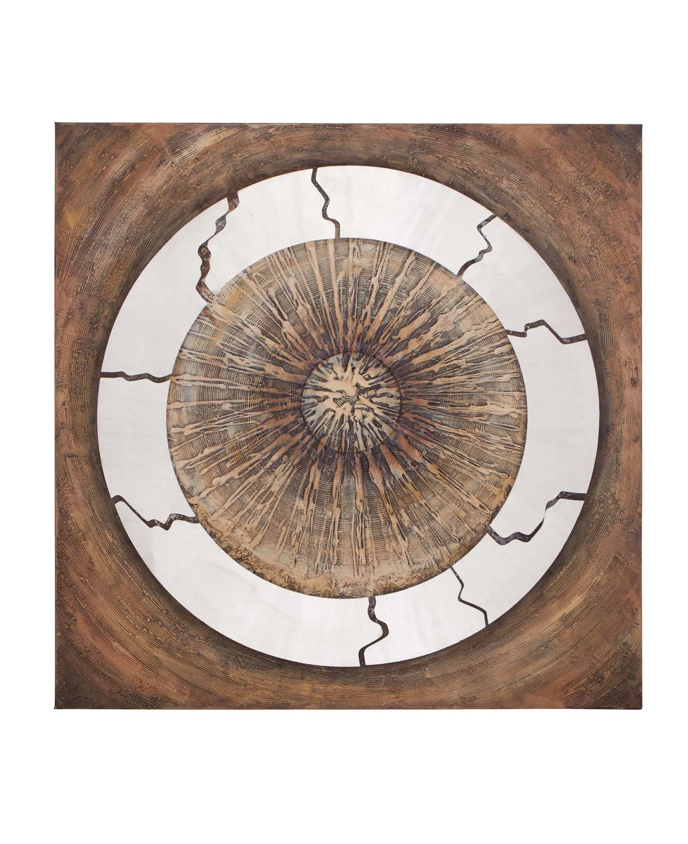 Benzara The Astute Wood Metal Canvas Art