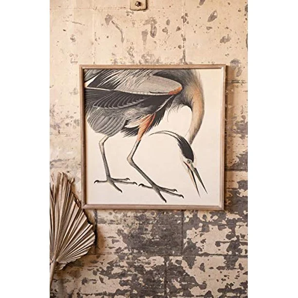 Kalalou CHH1286 Crane Print Under Glass