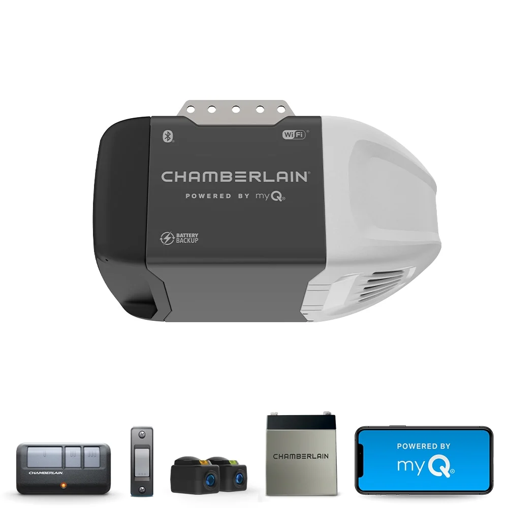 Chamberlain 0.5-HP Smart Belt Drive Garage Door Opener Works with Myq Wi-fi Compatibility Battery Back-up