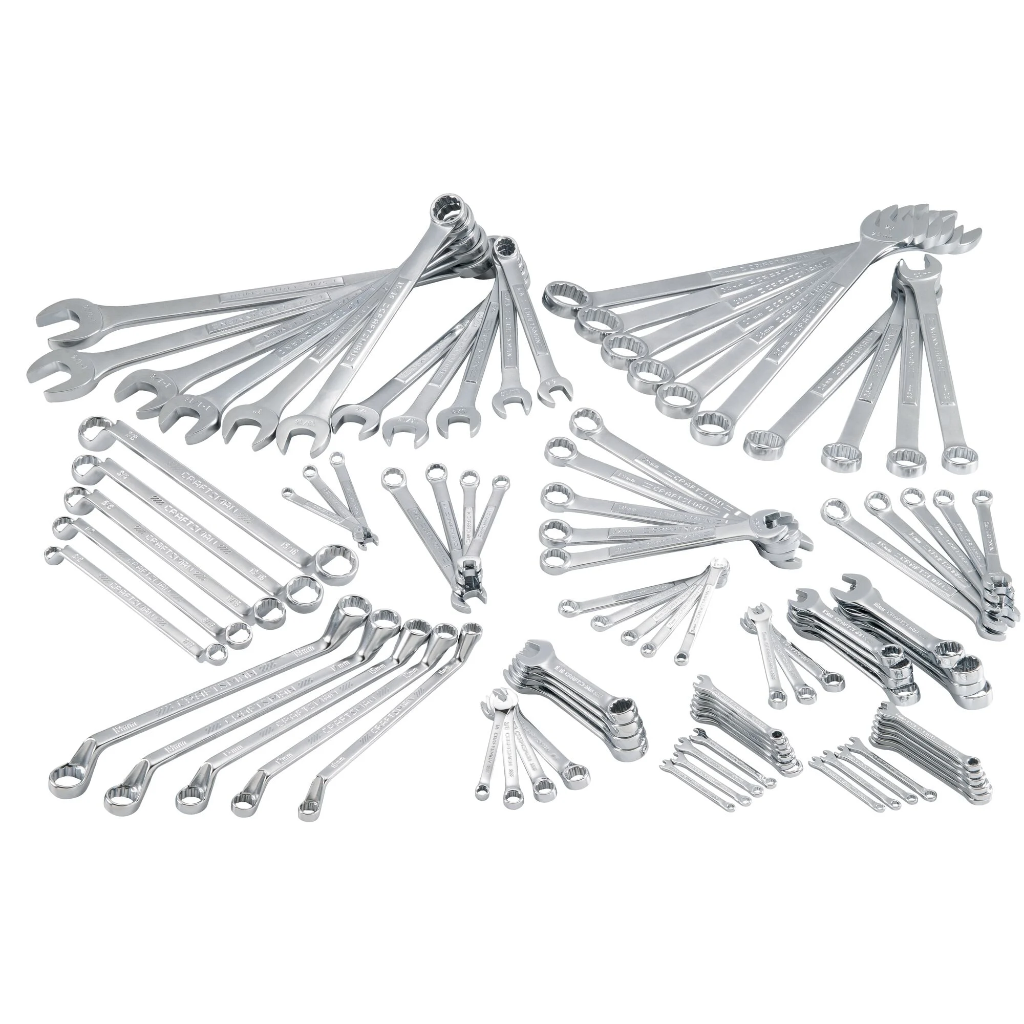 CRAFTSMAN Static Wrench 92-Piece Set 12-point Standard (SAE) and Metric Standard Combination Wrench