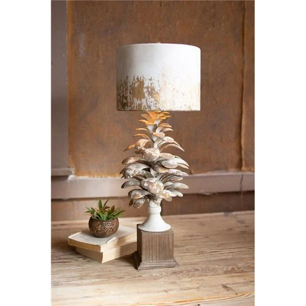 Kalalou CCG1590 Table Lamp with Pine Cone Base