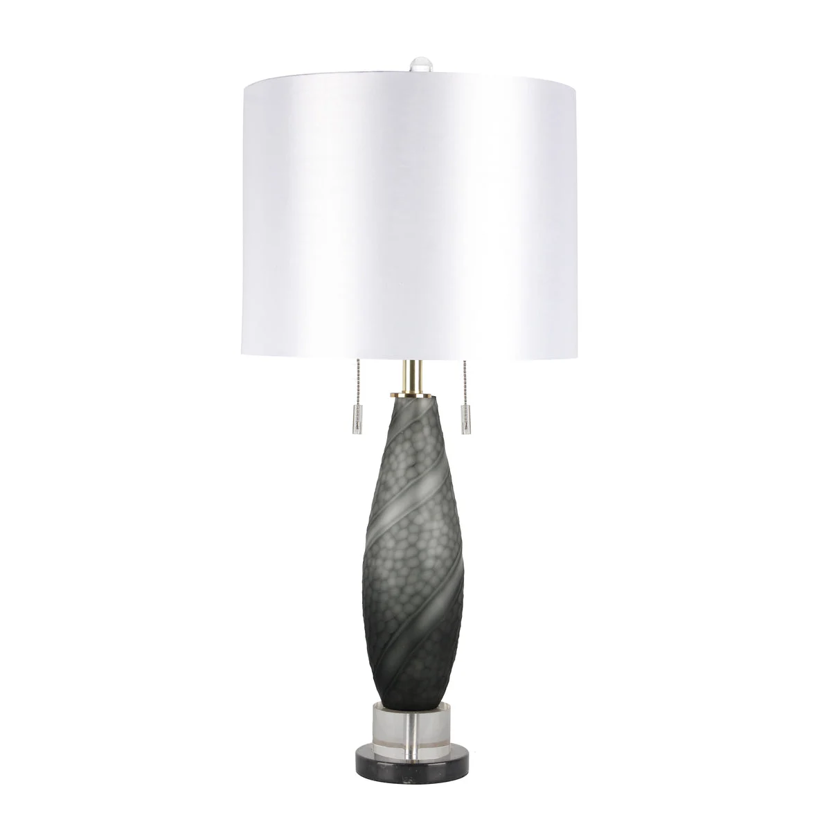 Sagebrook Home 51173 33" Art Glass Twist Table Lamp, Gray