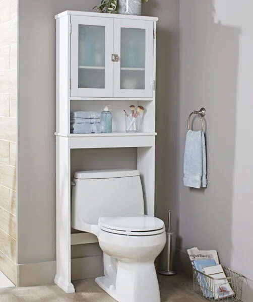 White 24.62 in. W Bathroom Space Saver, 3 Tiers, Over the Toilet Storage Cabinet, Better Homes & Gardens