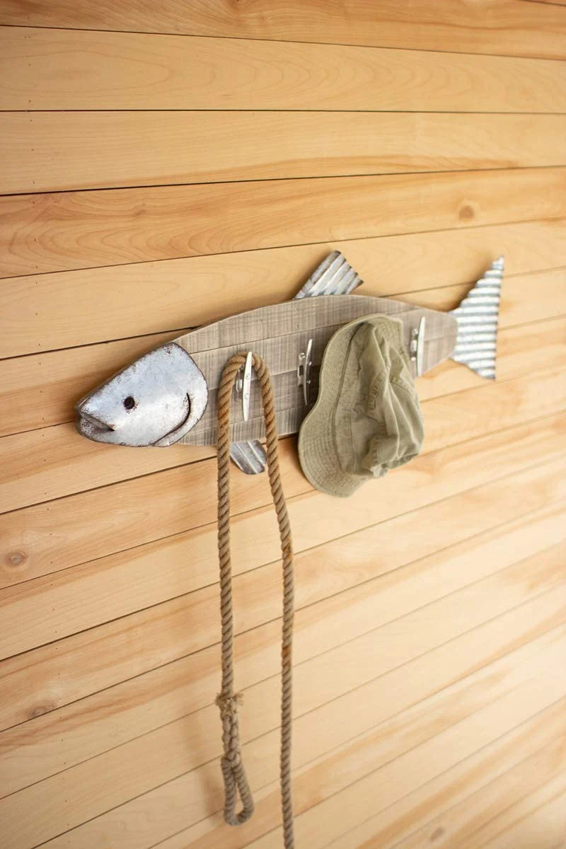 Kalalou CGU2448 Wood and Metal Coat Rack
