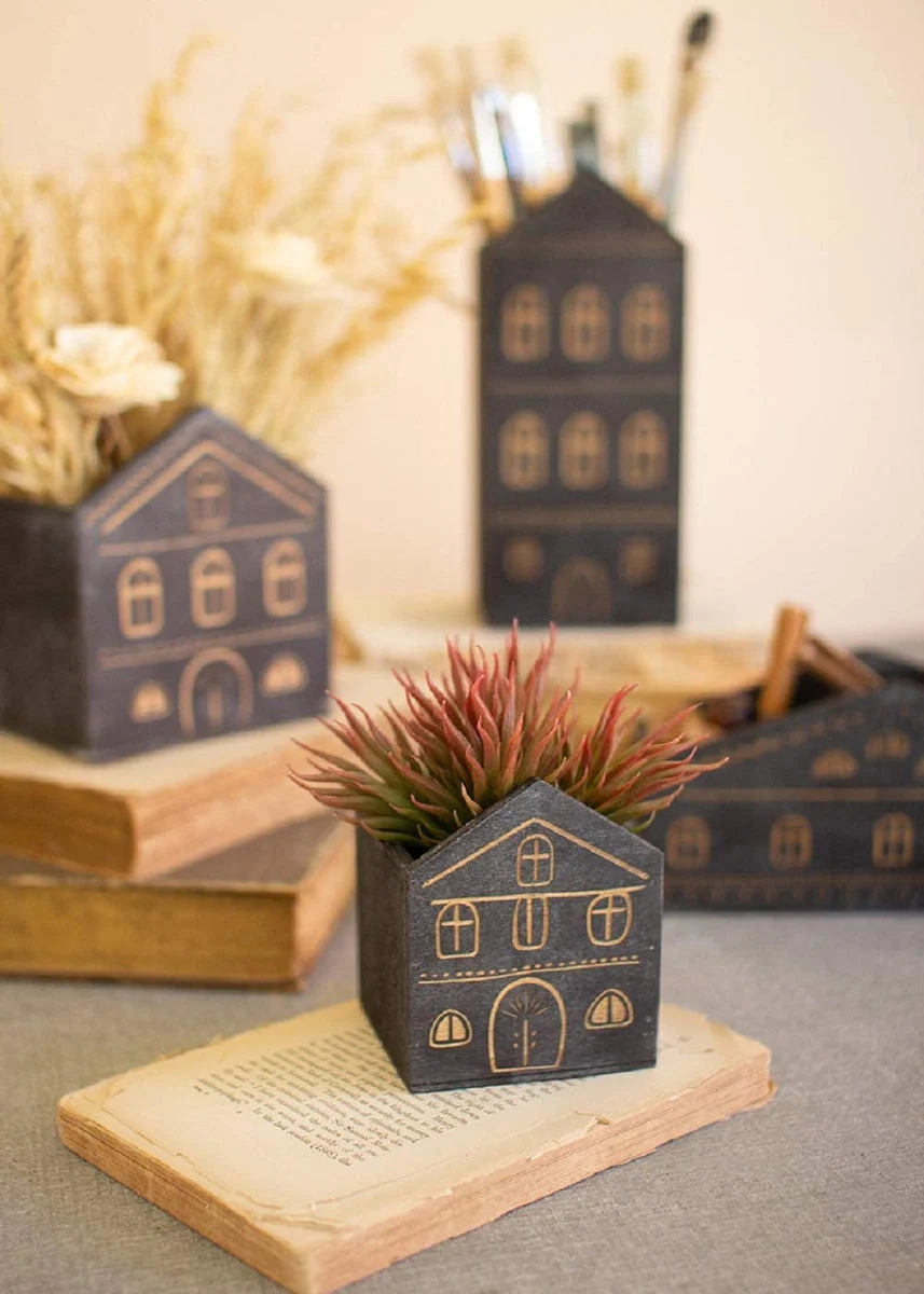 Kalalou CGRA1011 Wooden House Containers
