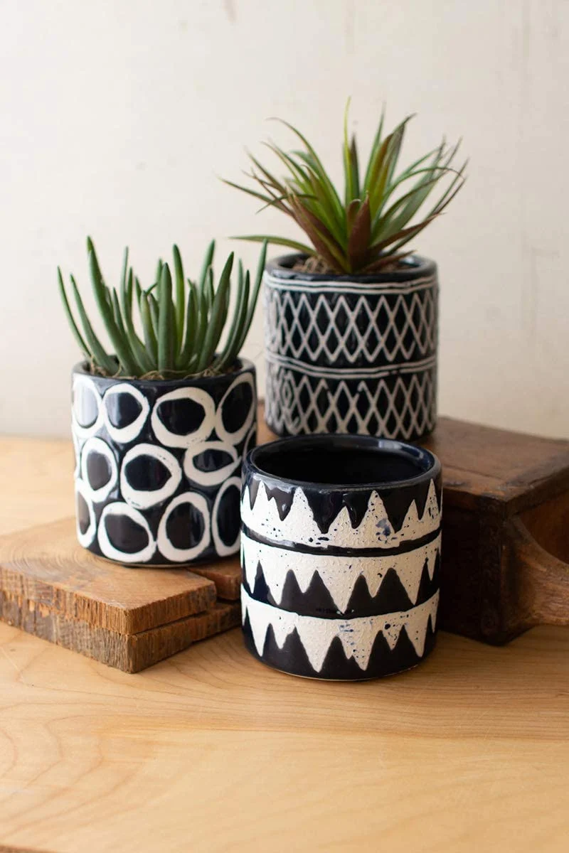 Kalalou CDL3115 Ceramic Planters Set of 3