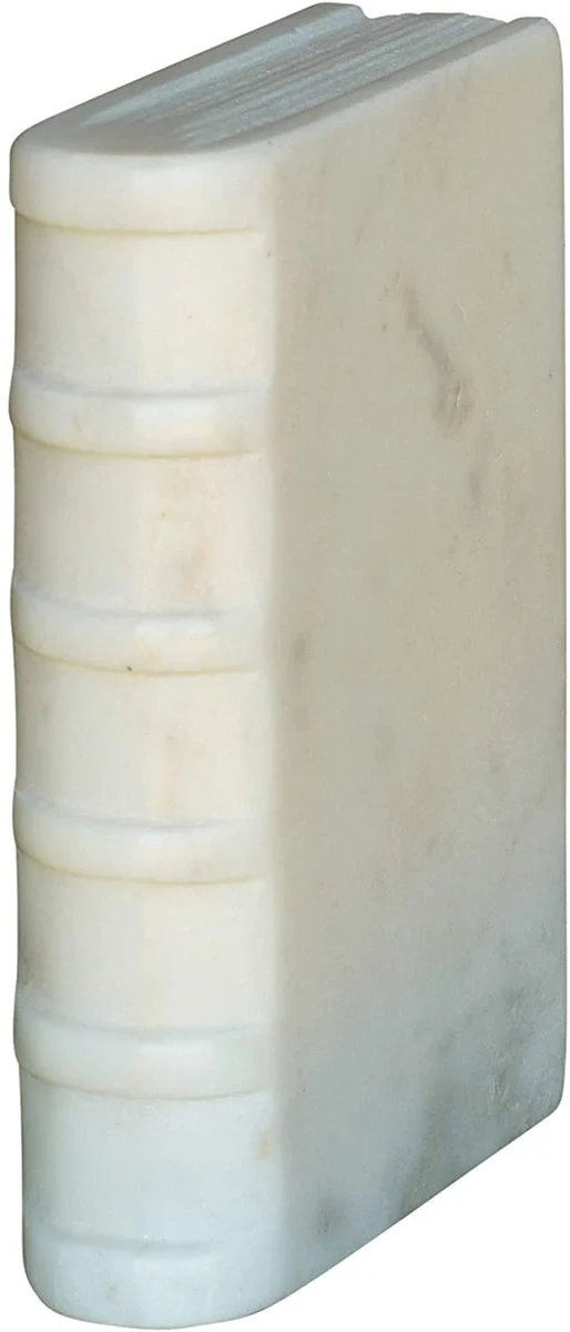 Benzara 6 Inch Book Design Marble Accent decor, Small, White