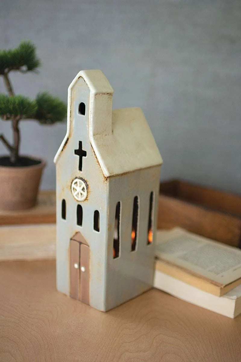 Kalalou CDV2055 Ceramic Church Night Light