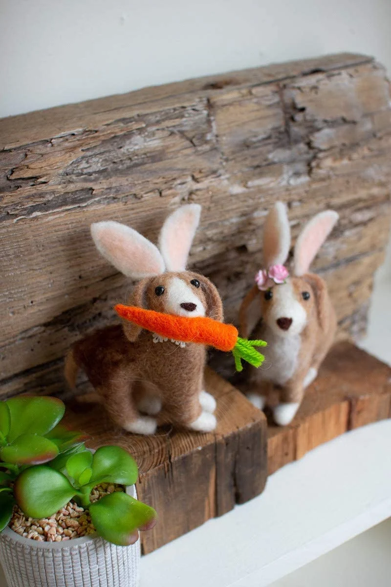 Kalalou CHB2224 Felt Dogs With Rabbit Ears