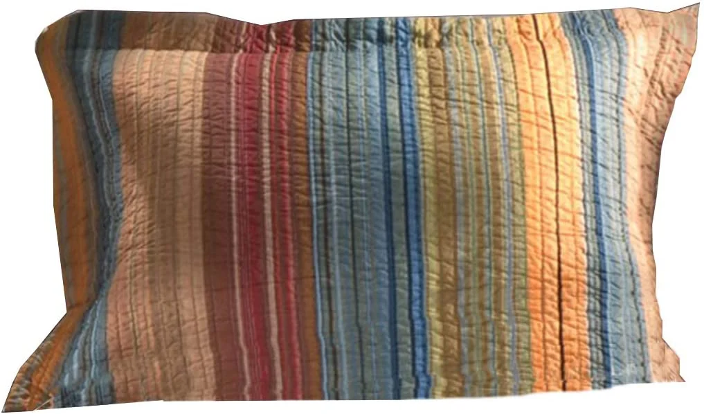Benzara Huascaran Fabric Standard Size Sham with Channel Stitching, Multicolor