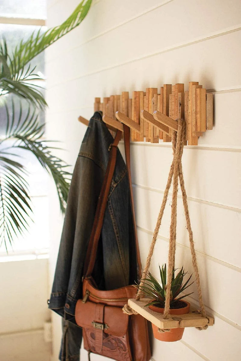 Kalalou CCHA1056 Reclaimed Wood Coat Rack