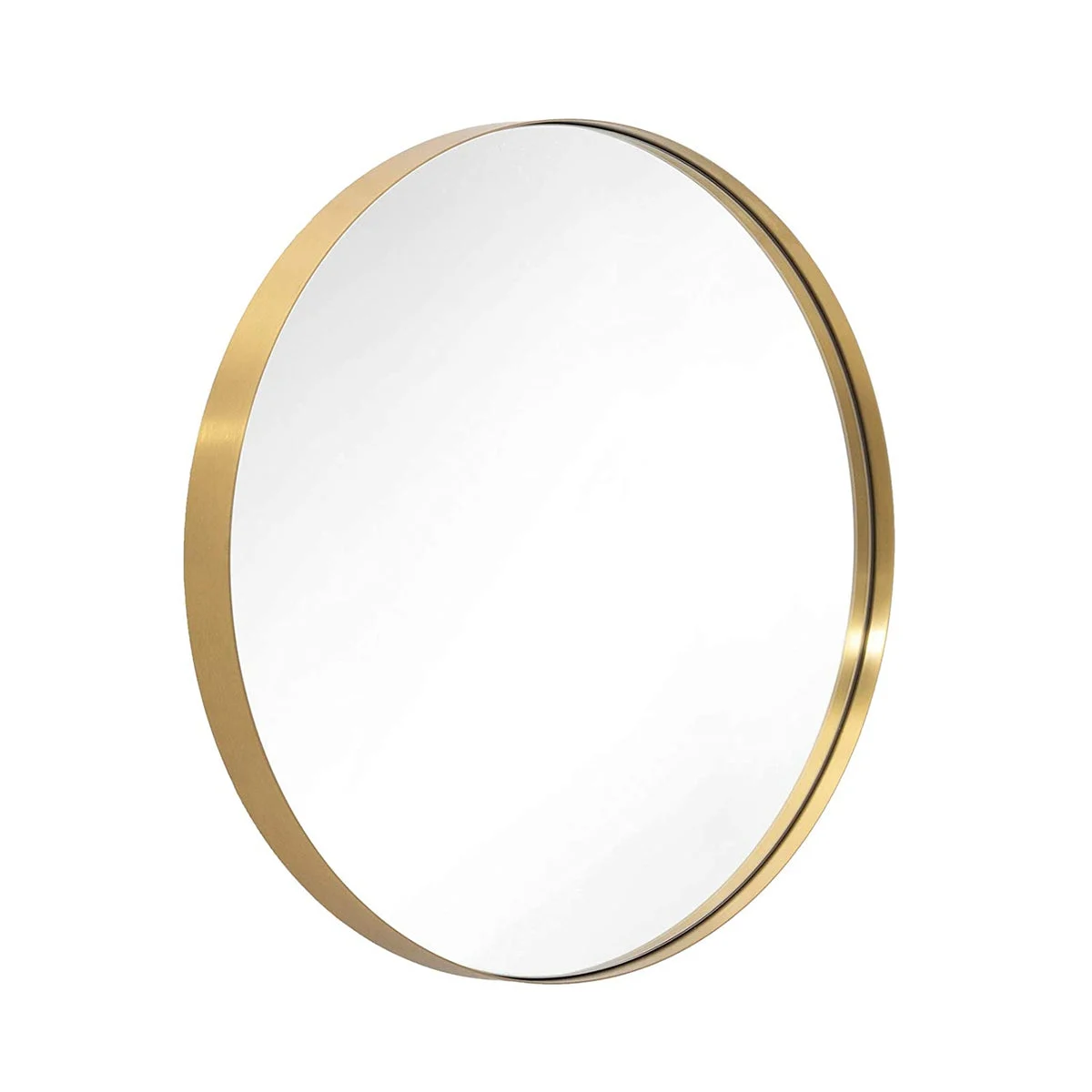 Benzara Round Metal Frame Wall Mirror with Textured Details, Gold
