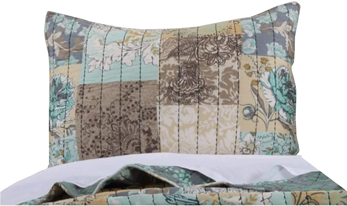 Benzara Philadelphia 36 x 20 Cotton King Pillow Sham with Floral Print, Multicolor