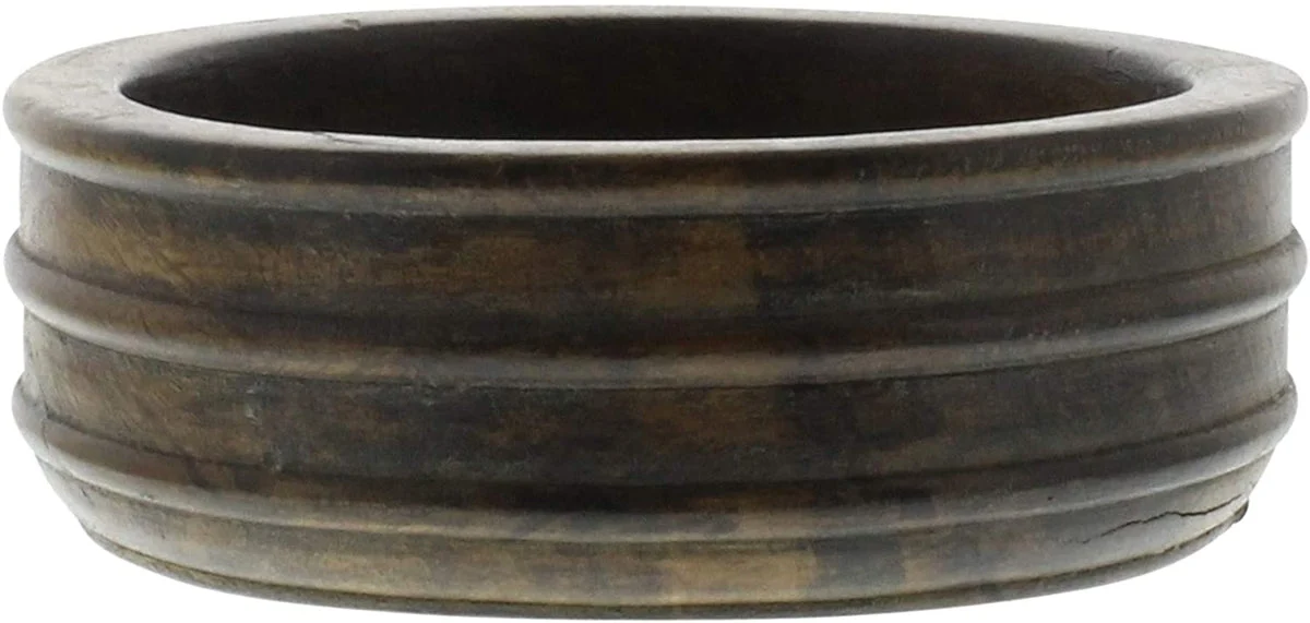 Benzara Round Reclaimed Wood Bowl with Turned Details, Brown