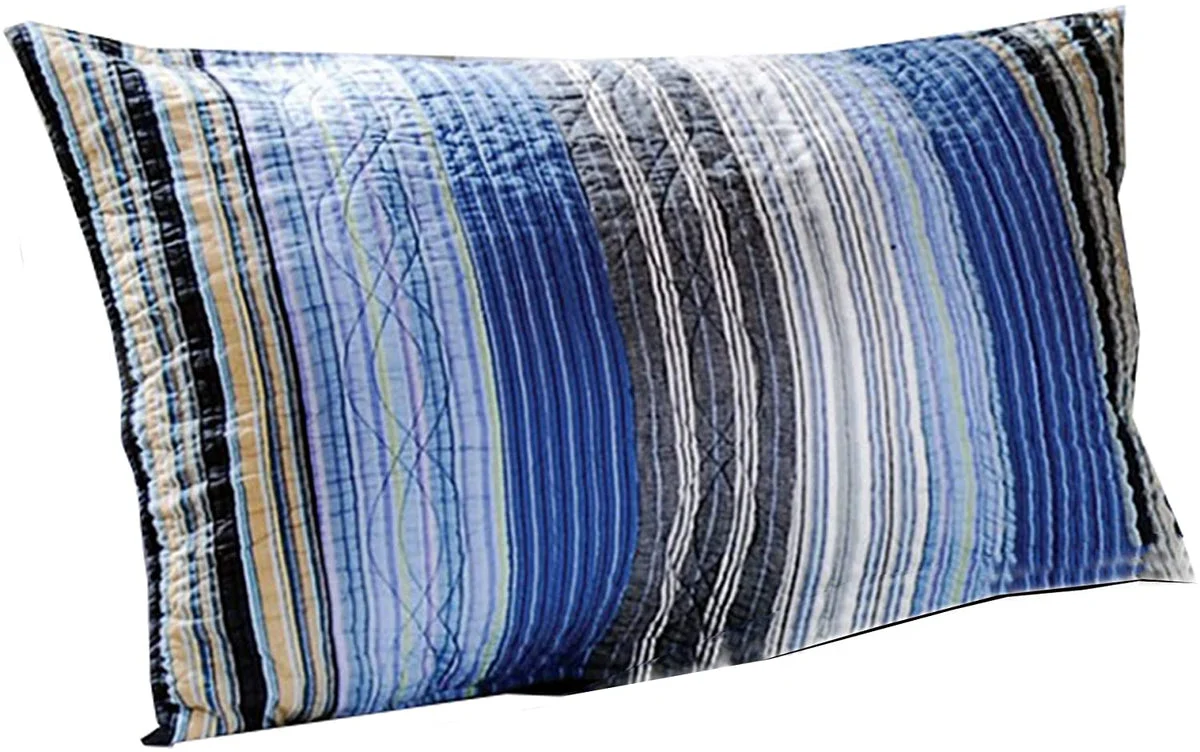 Benzara Chimborazo Fabric King Size Sham with Striped Prints, Multicolor