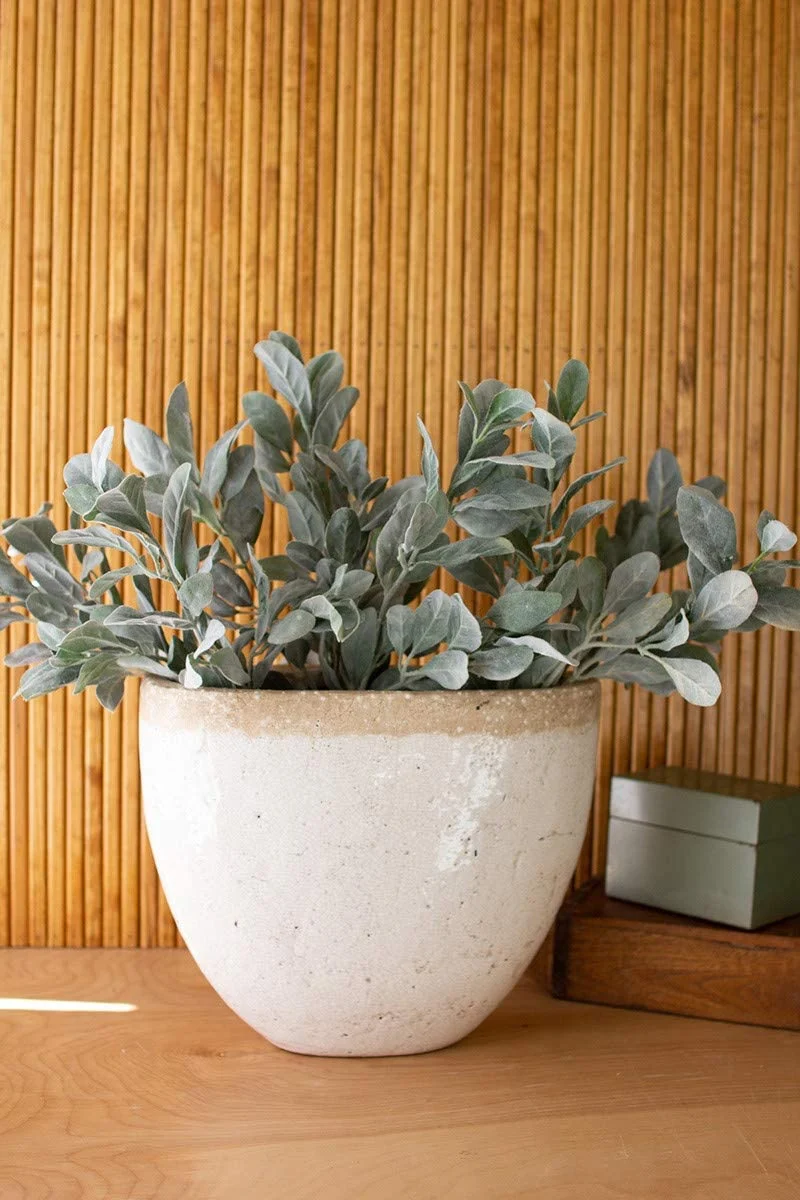 Kalalou CDL3075 Oval Ceramic Pot, White