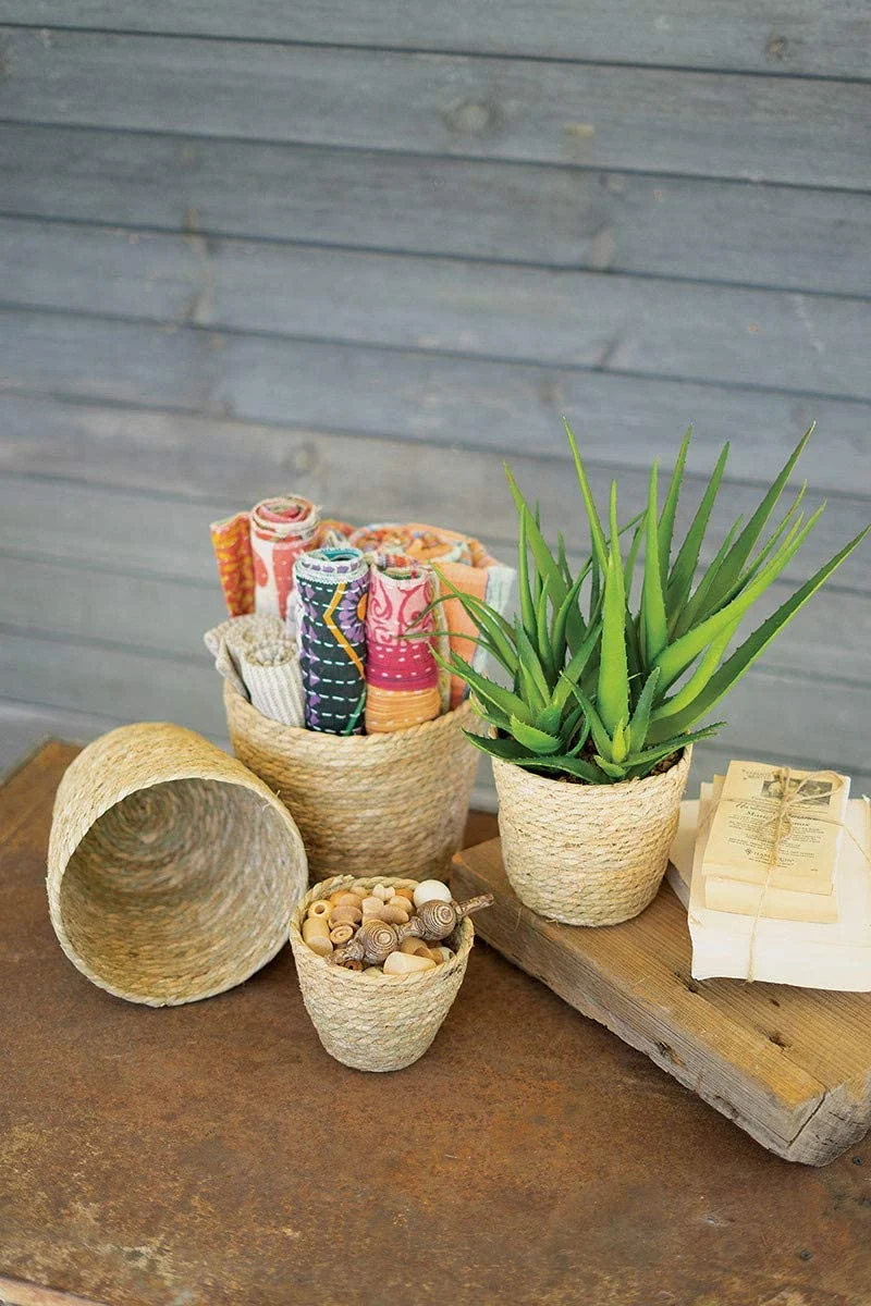 Kalalou CCHA1016 Round Seagrass Baskets Set of 4