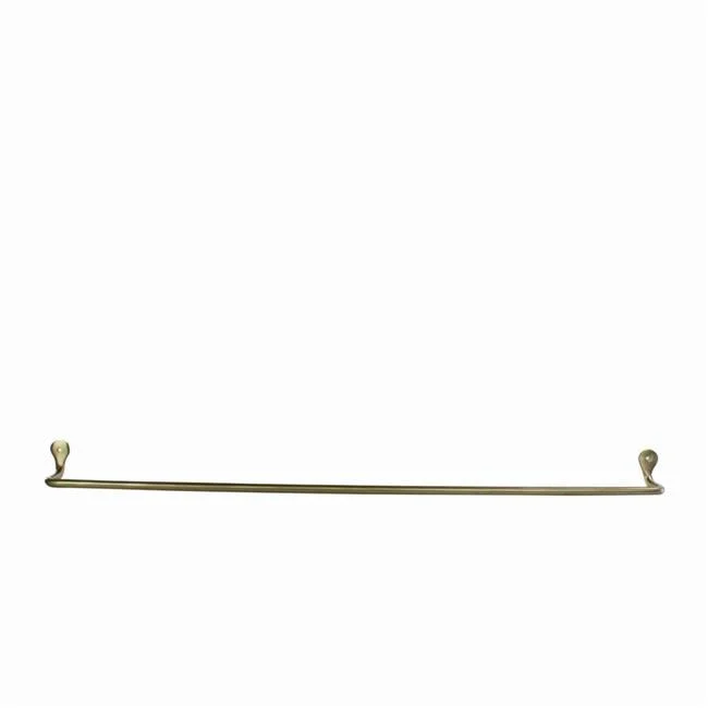 Benzara BM209864 32 Inch Tubular Metal Wall Mounting Bar Hanger, Brass