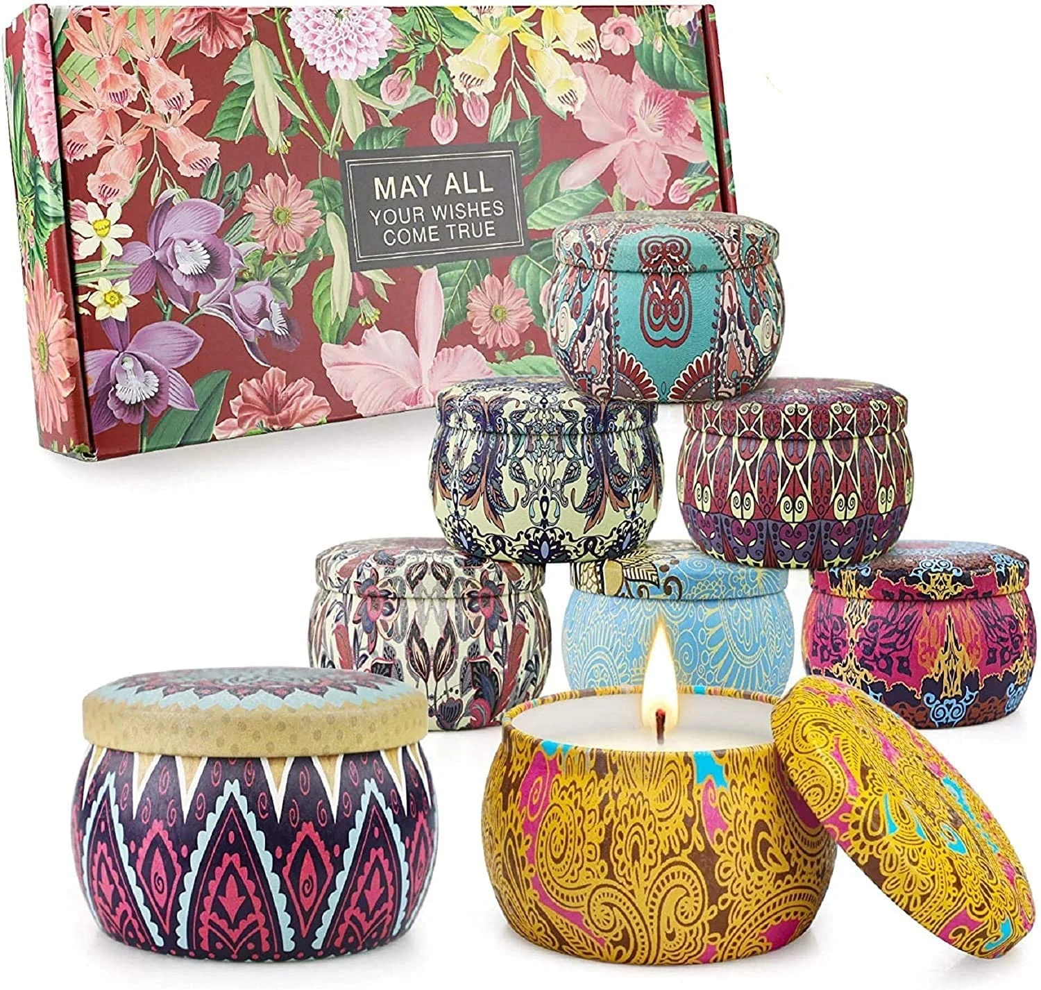 Scented Candles, Valentines Day Gifts for Her, 8 Pack Scented Candle Gift Set
