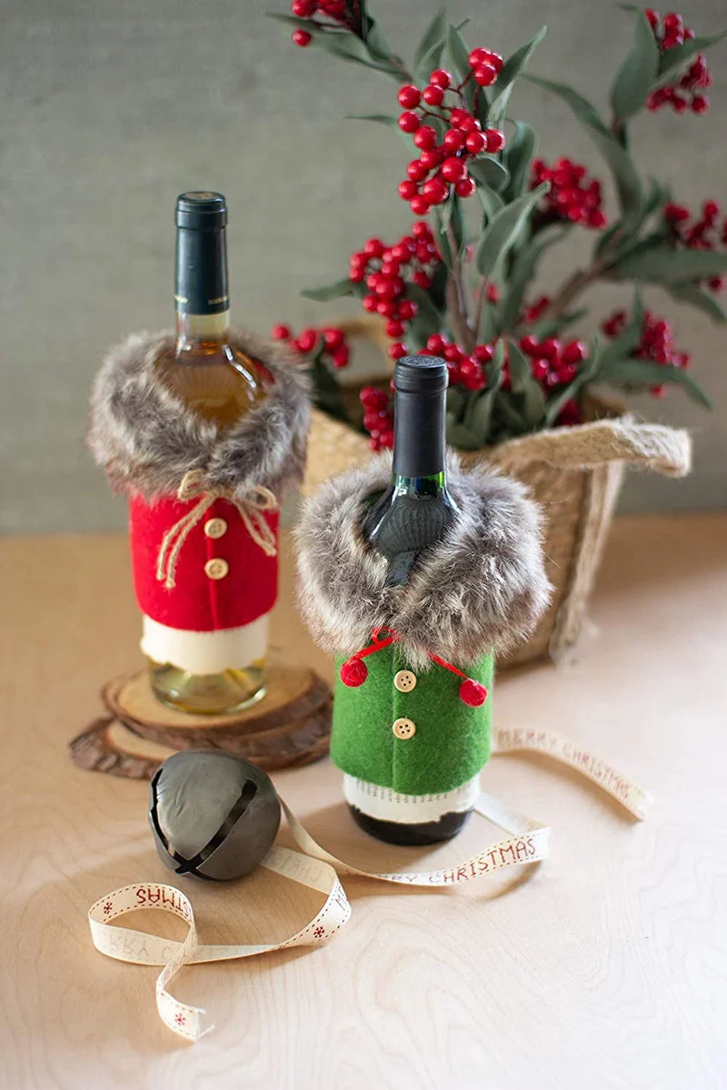 Kalalou CHB2251 Felt Sweater with Fur Collar