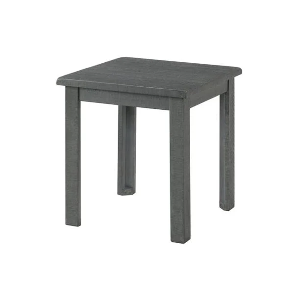 Benzara 23 Inch Farmhouse Wooden End Table, Gray