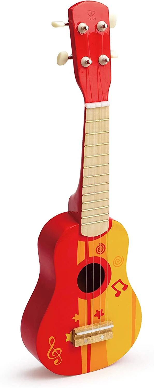 Hape Kid’s Wooden Toy Ukulele in Red