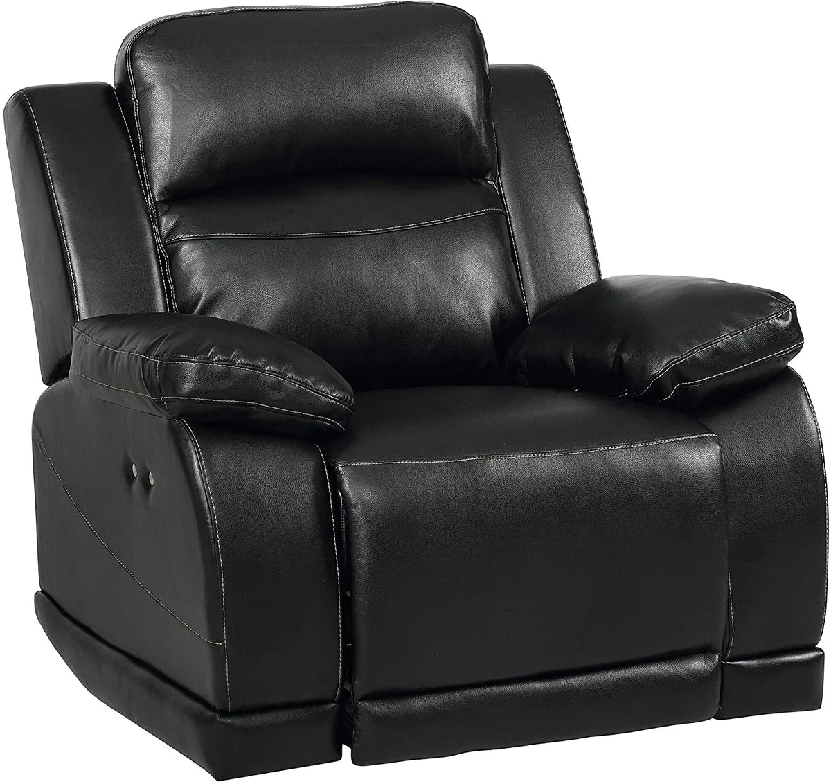 Benzara Leatherette Power Glider Recliner with Tufted Backrest, Black