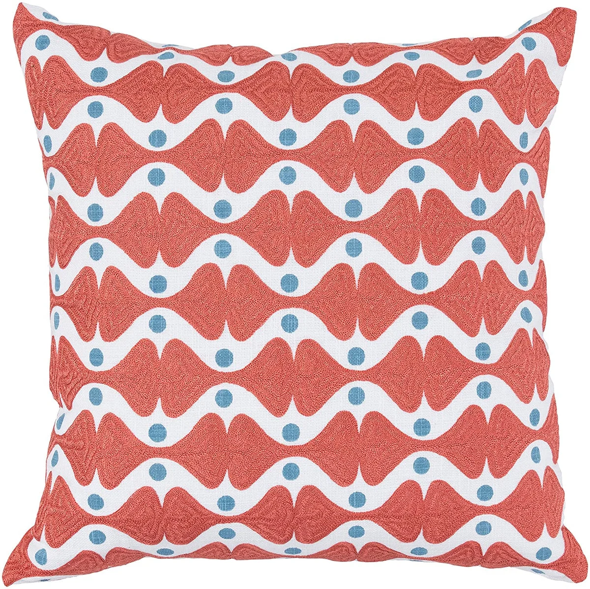 Benzara BM228880 Fabric Throw Pillow with Bow Tie Pattern and Polka Dots, Orange