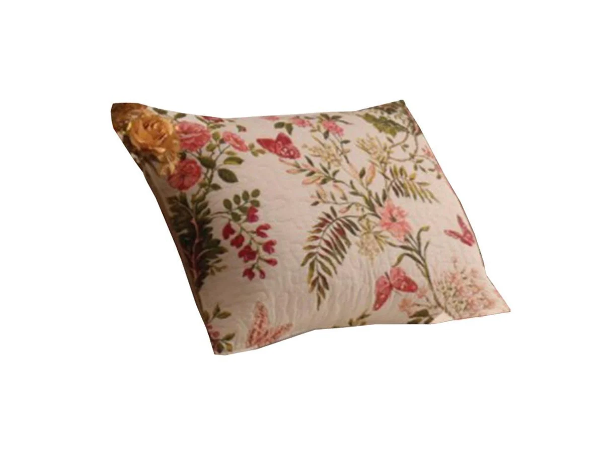 Benzara Atlanta Fabric King Size Sham with Butterfly Prints, Multicolor