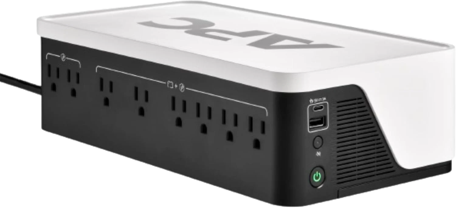 APC UPS Battery Backup, 900VA UPS with 6 Backup Battery Outlets, Type C USB Charging, BE900G3 Back-UPS