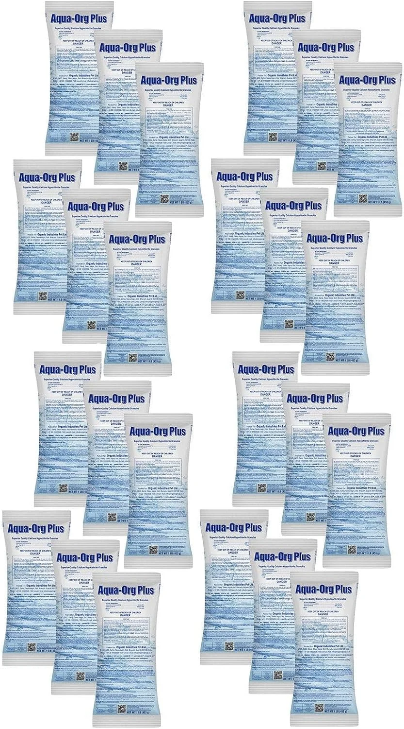 AQUA-ORG PLUS – Calcium Hypochlorite 65% (1 Pound 24-Pack)
