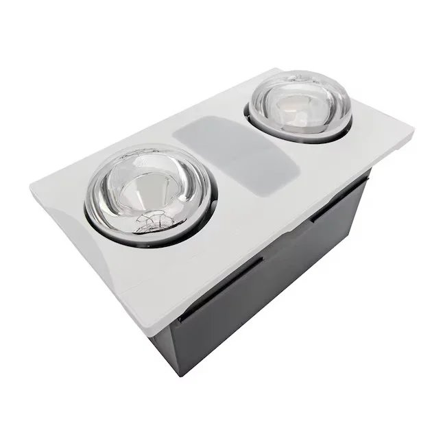 Aero Pure 2 Bulb Bathroom Heater Fans 1-Sone 80-CFM White Decorative Lighted Bathroom Fan and Heater
