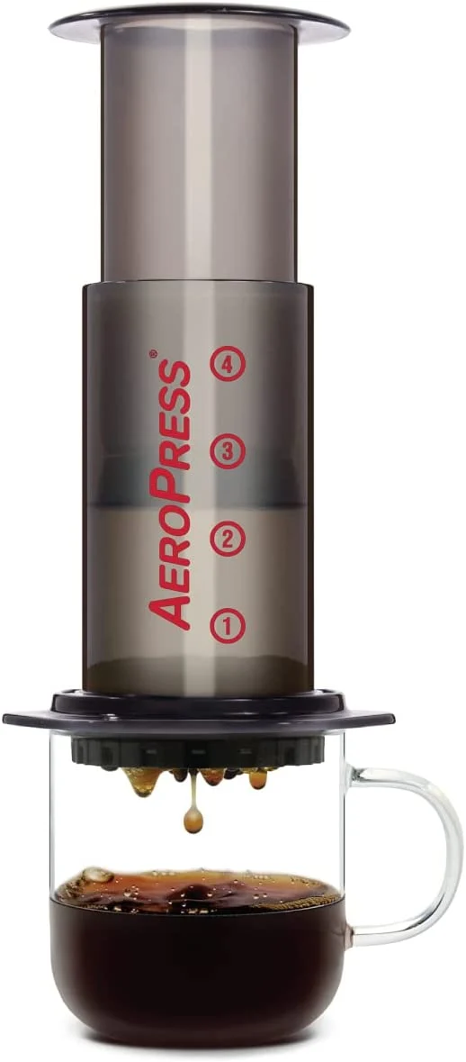 AeroPress Original Coffee and Espresso Maker – Makes 1-3 Cups of Delicious Coffee Without Bitterness per Press
