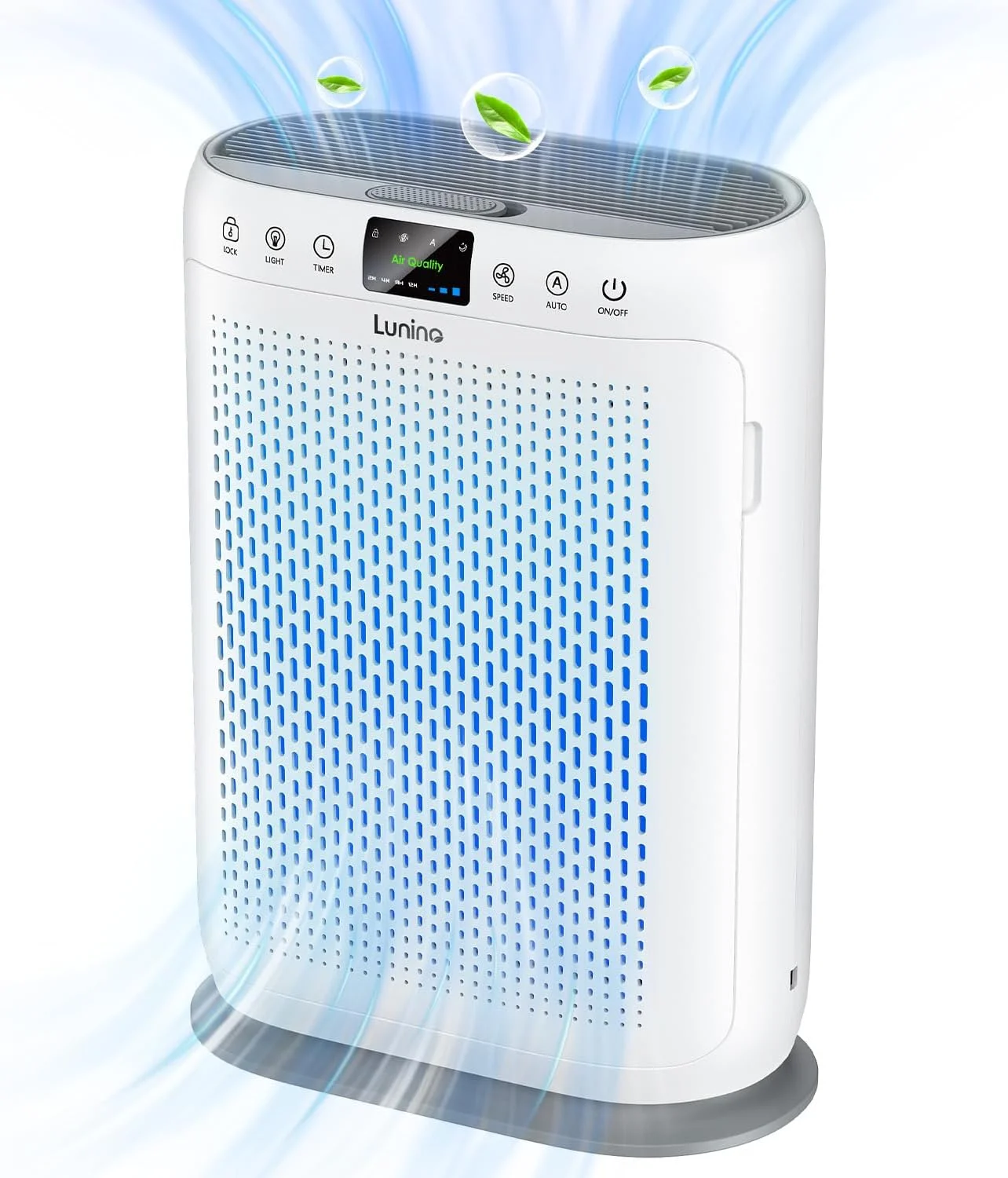 Air Purifiers for Home Large Room up to 2400sq.ft, LUNINO H13 HEPA Air Filter with PM 2.5 Display Air Quality Sensors, Aromatherapy Function, Air Cleaner for Dust, Smoke, Dander, Pets Hair, Pollen, White