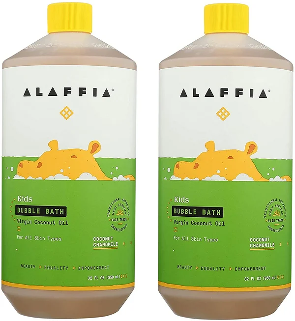 Alaffia Kids Bubble Bath, Coconut Chamomile 32 FZ (Pack of 2)
