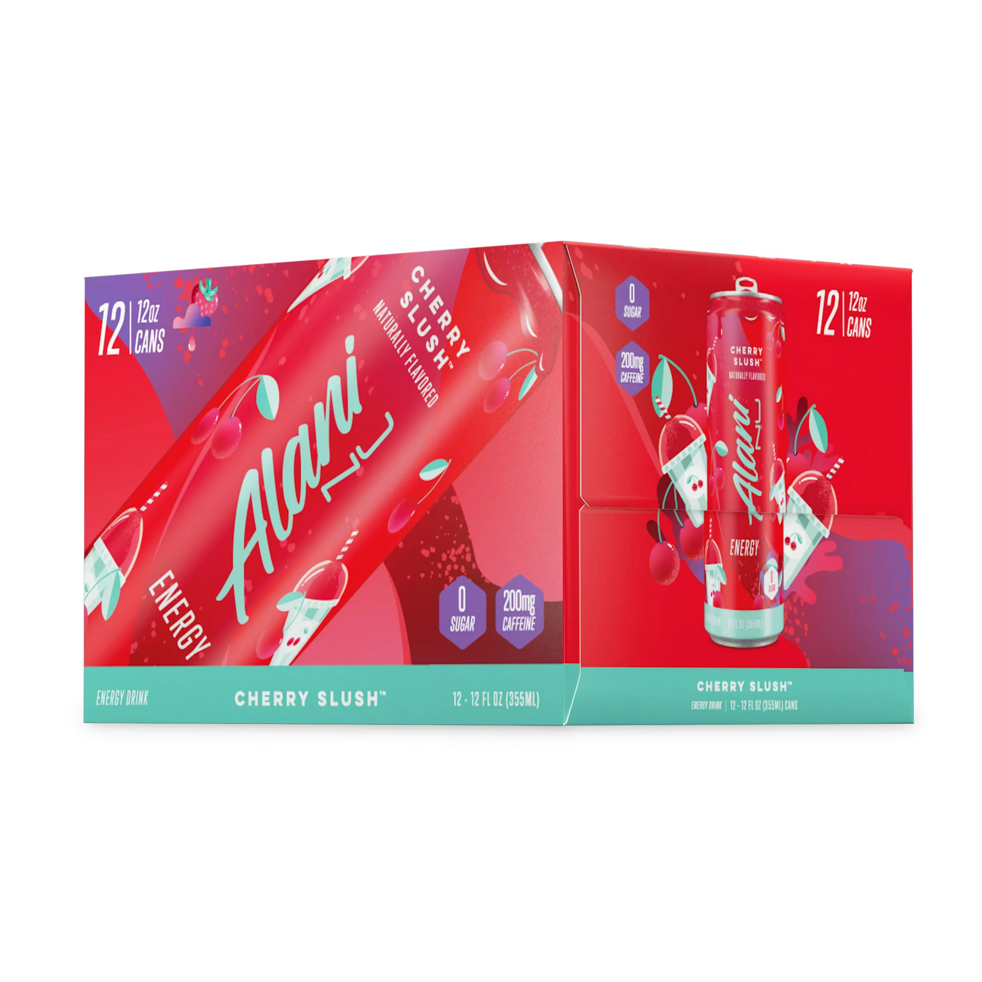 Alani Nu Sugar-Free Energy Drink, Cherry Slush, 12 oz Cans (Pack of 12)