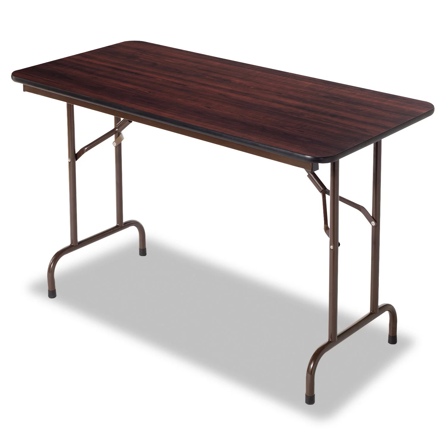 Alera Wood Rectangular Folding Table, 48″W x 24″D x 29″H, Mahogany